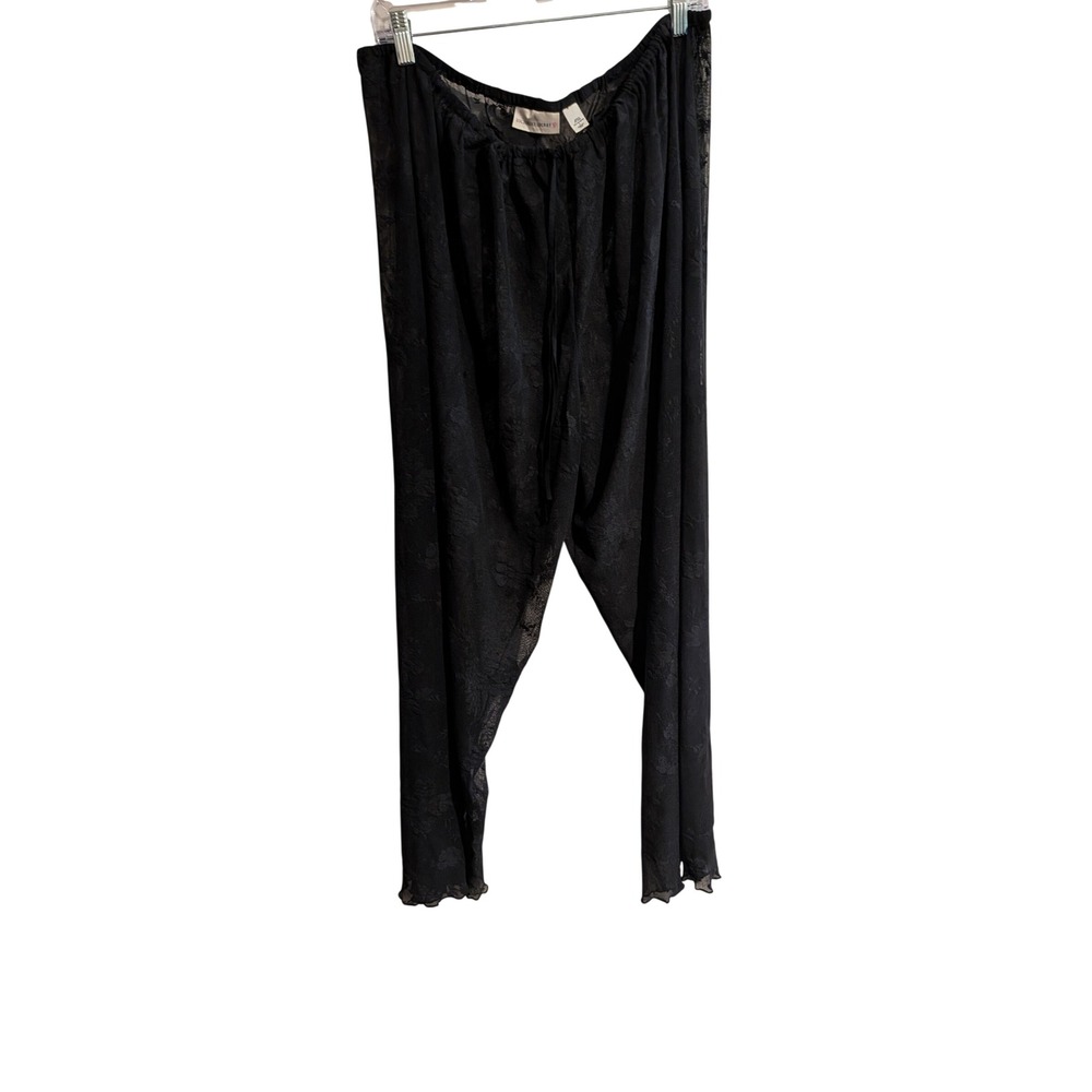 Victoria Secret Pajamas Pants Womens Large Black Vintage Lace Adjustable Tie